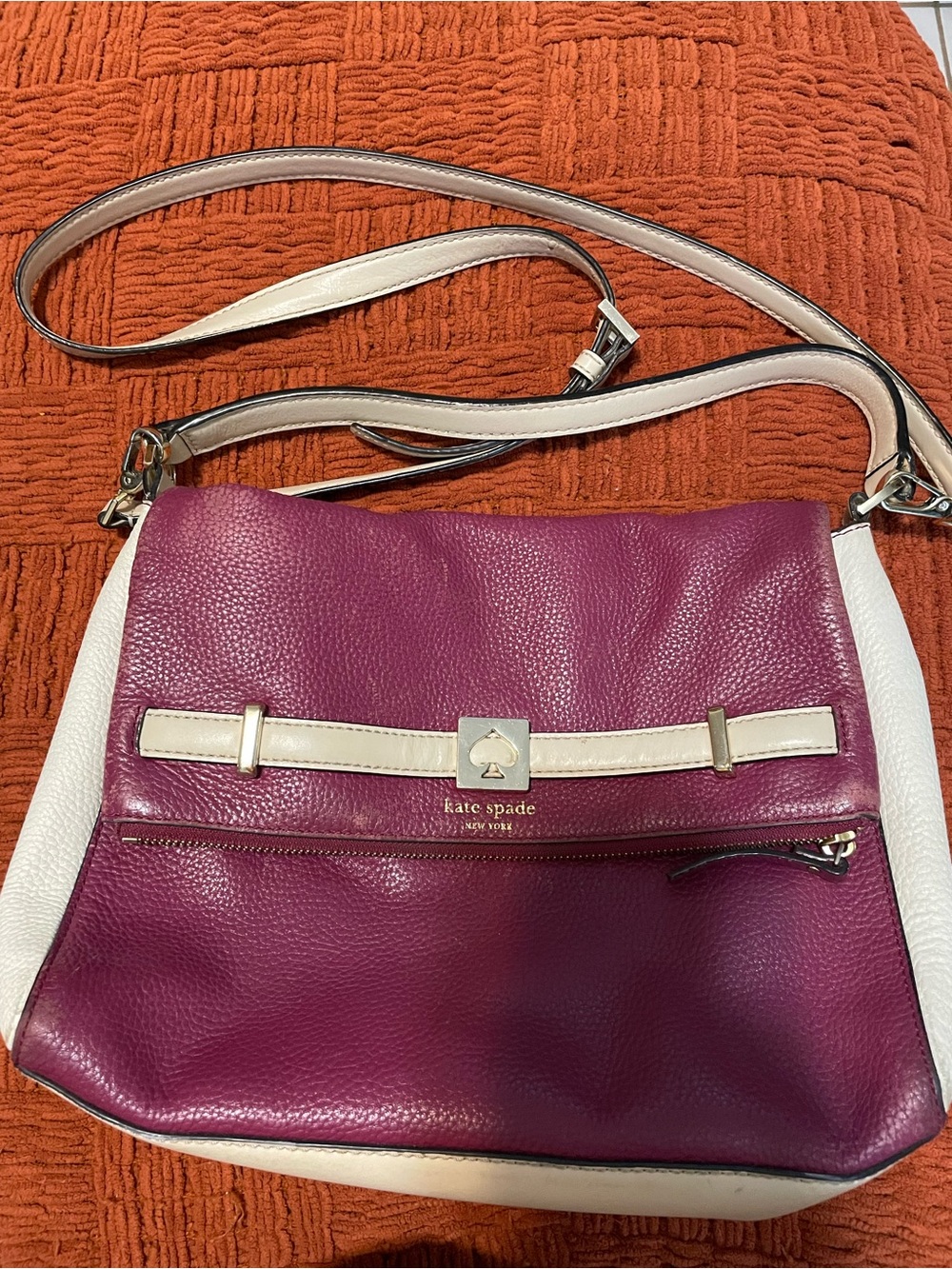 Kate Spade Two-Tone Purple & White Leather Crossbody